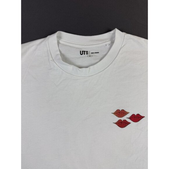 Uniqlo Kaws Andy Warhol Collab White Shirt Heart Streetwear Hype Drawing Art Tee - Picture 5 of 7